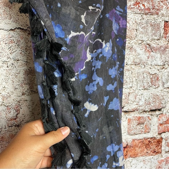 Peter Som Dream Floral Fringe Sarong Wrap Cover Up New - Picture 4 of 6